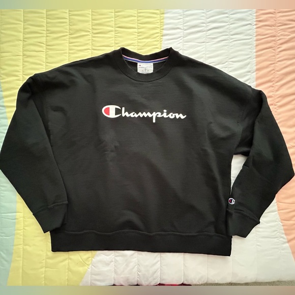 CHAMPION Men's Powerblend Fleece Midweight Crewneck Sweatsnirt Black Sz XLarge - Picture 2 of 7